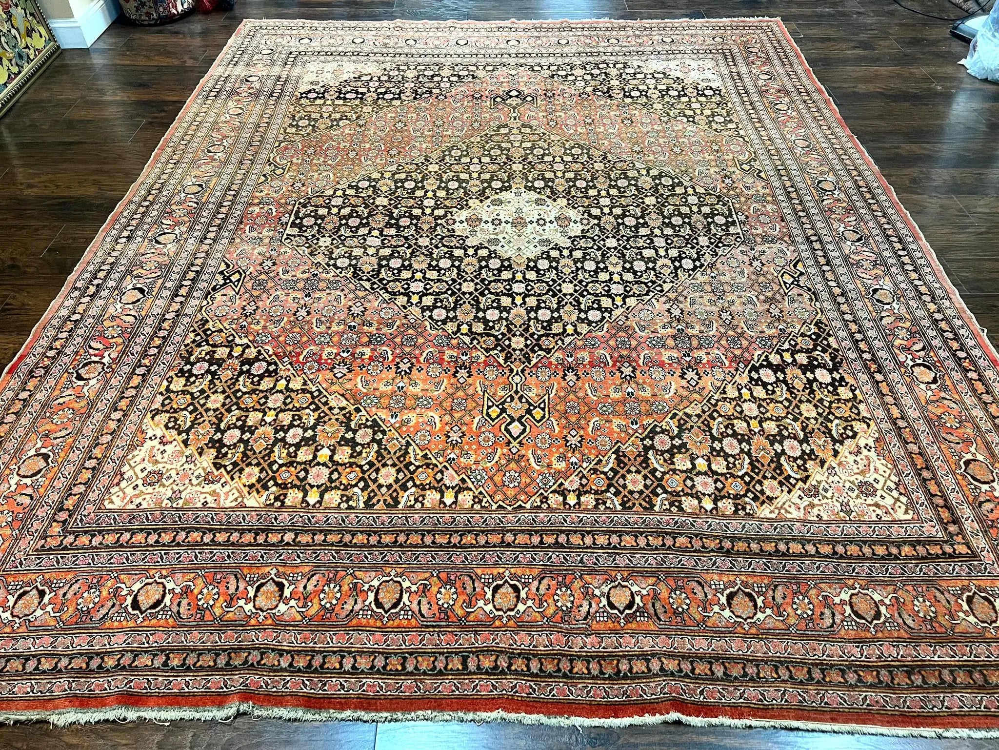 Rare Antique Persian Tabriz Rug 9x12, Red, Handmade, Wool by Jewel Rugs