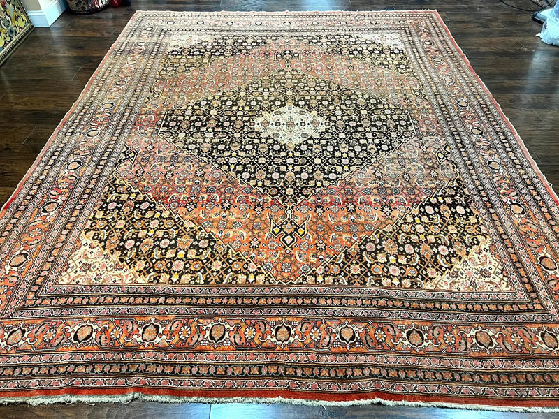 Rare Antique Persian Tabriz Rug 9x12, Red, Handmade, Wool by Jewel Rugs