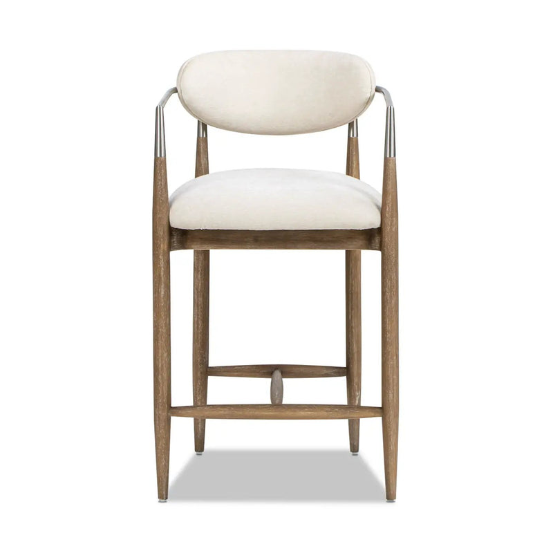 Artemis - Mixed Material Upholstered Counter Stool - Warm White by Unique Piece Furniture