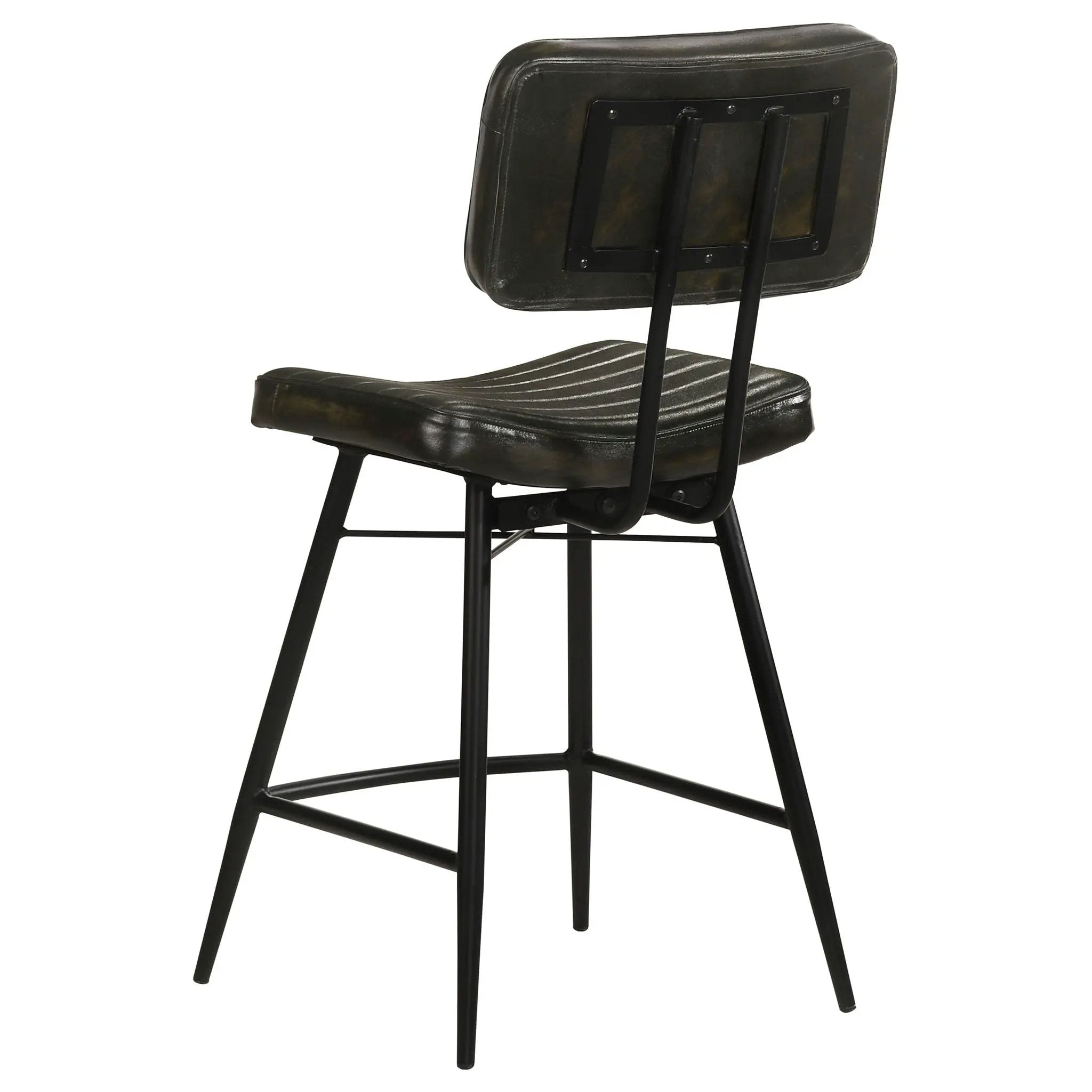 Partridge Leather Counter Chair Antique Espresso (Set of 2) by Unique Piece Furniture