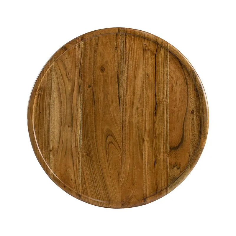 Drum Side Table With Tray Style Top - Brown by HouseOfZazla