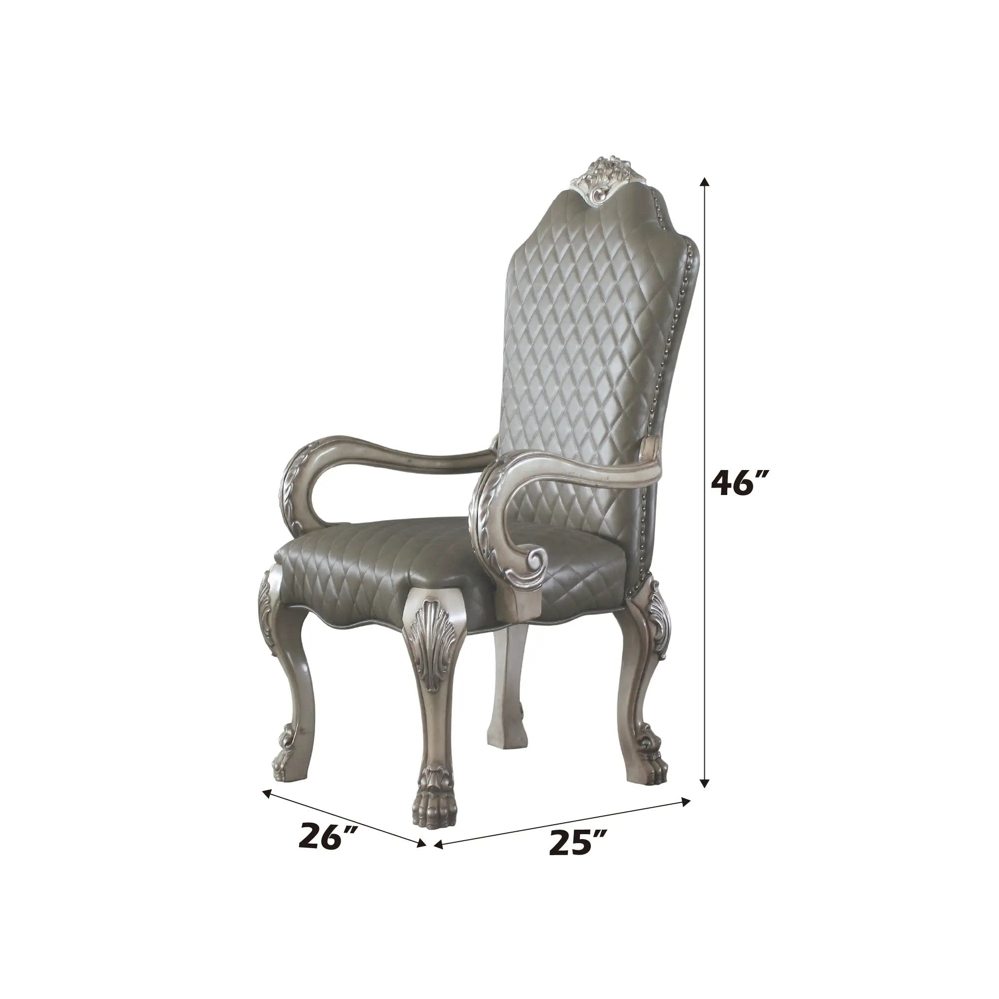Dresden Synthetic Leather & Vintage Bone Dining Chair by HouseOfZazla