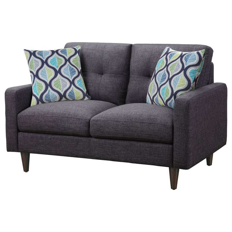 Gavito - Retro Tufted Loveseat With Track Arm - Gray by HouseOfZazla