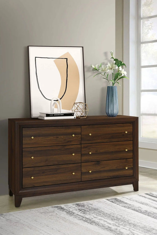 Welsley 6-drawer Dresser Cabinet Walnut, photo 2 of 7