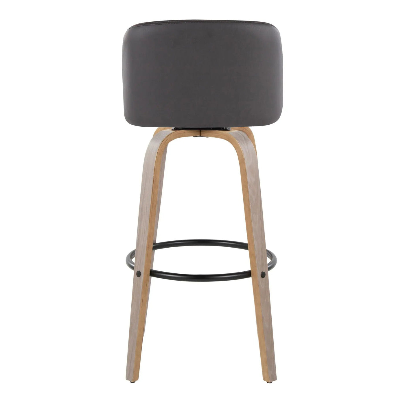 Toriano - Mid-Century Modern Fixed Height BarStool With Round Footrest (Set of 2) by HouseOfZazla