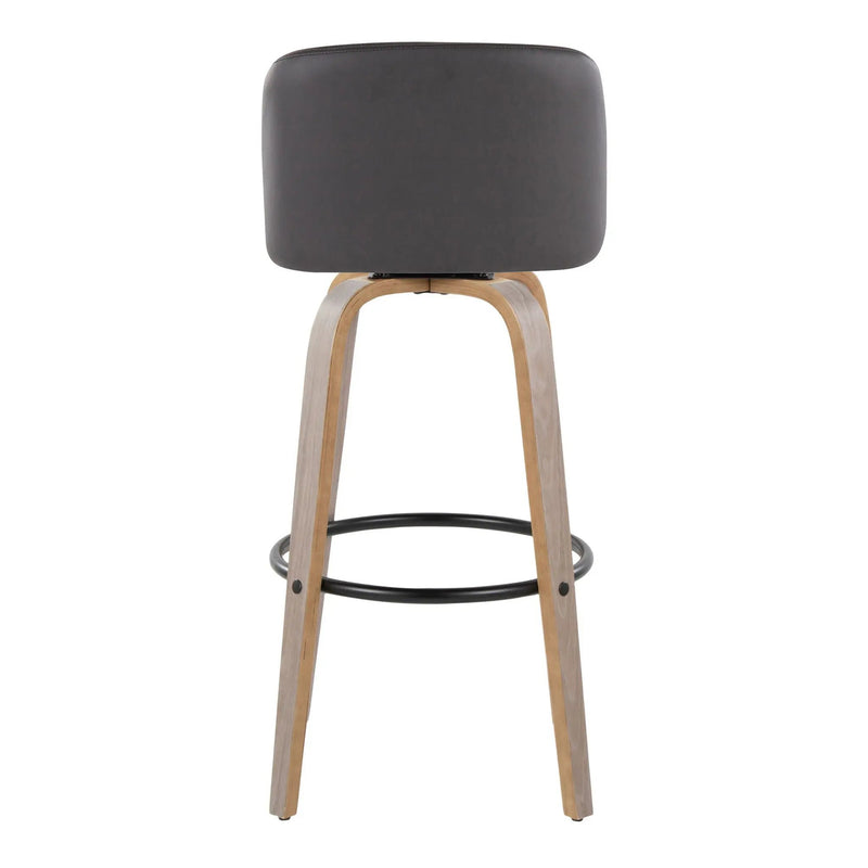 Toriano - Mid-Century Modern Fixed Height BarStool With Round Footrest (Set of 2) by HouseOfZazla
