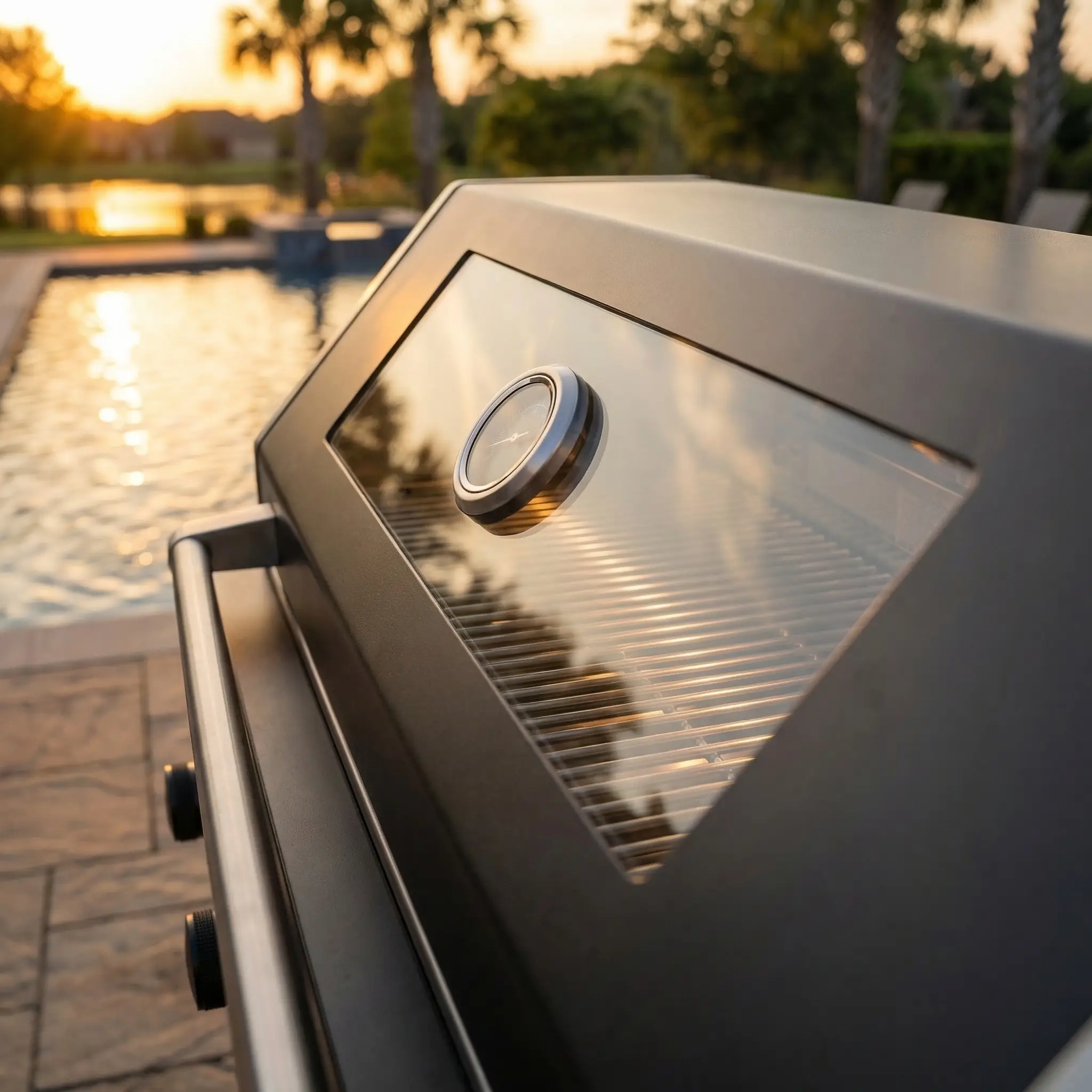 65" 4-Burner 72,000 BTU Black Outdoor Kitchen Island Grill + Round Side Burner by Chery Industrial
