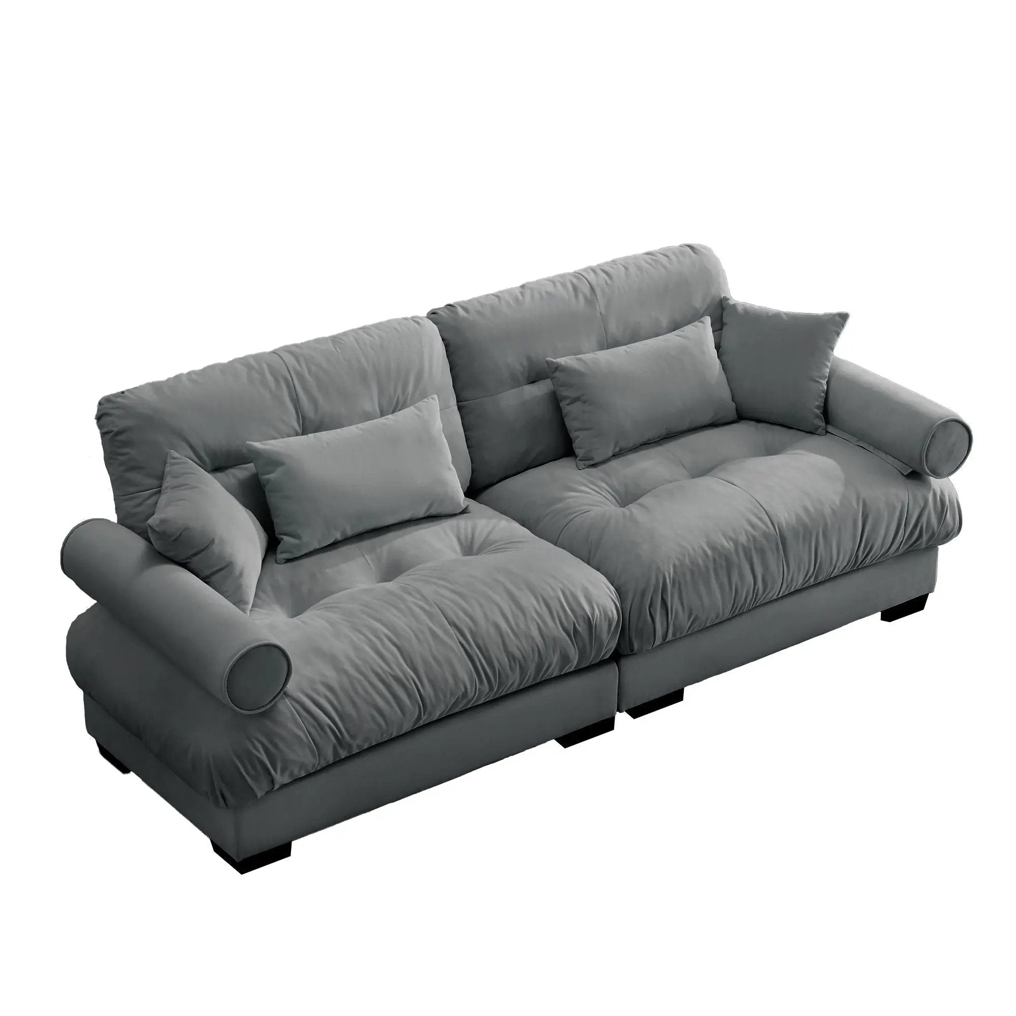 Modern Oversize Sofa With Cloud Like Comfort, Featuring Waist And Throw Pillows by Unique Piece Furniture