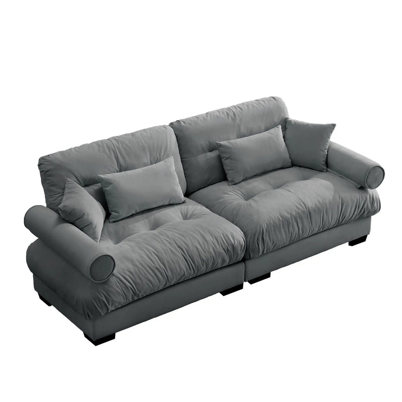 Modern Oversize Sofa With Cloud Like Comfort, Featuring Waist And Throw Pillows by HouseOfZazla