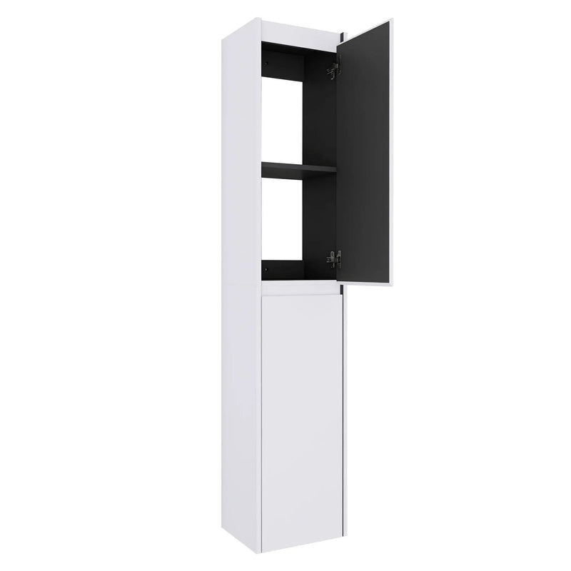 Wall Mounted Bathroom Vanity With Resin Sink And 2 Side Cabinet, 3 Soft Close Drawer - Brown Ebony by HouseOfZazla
