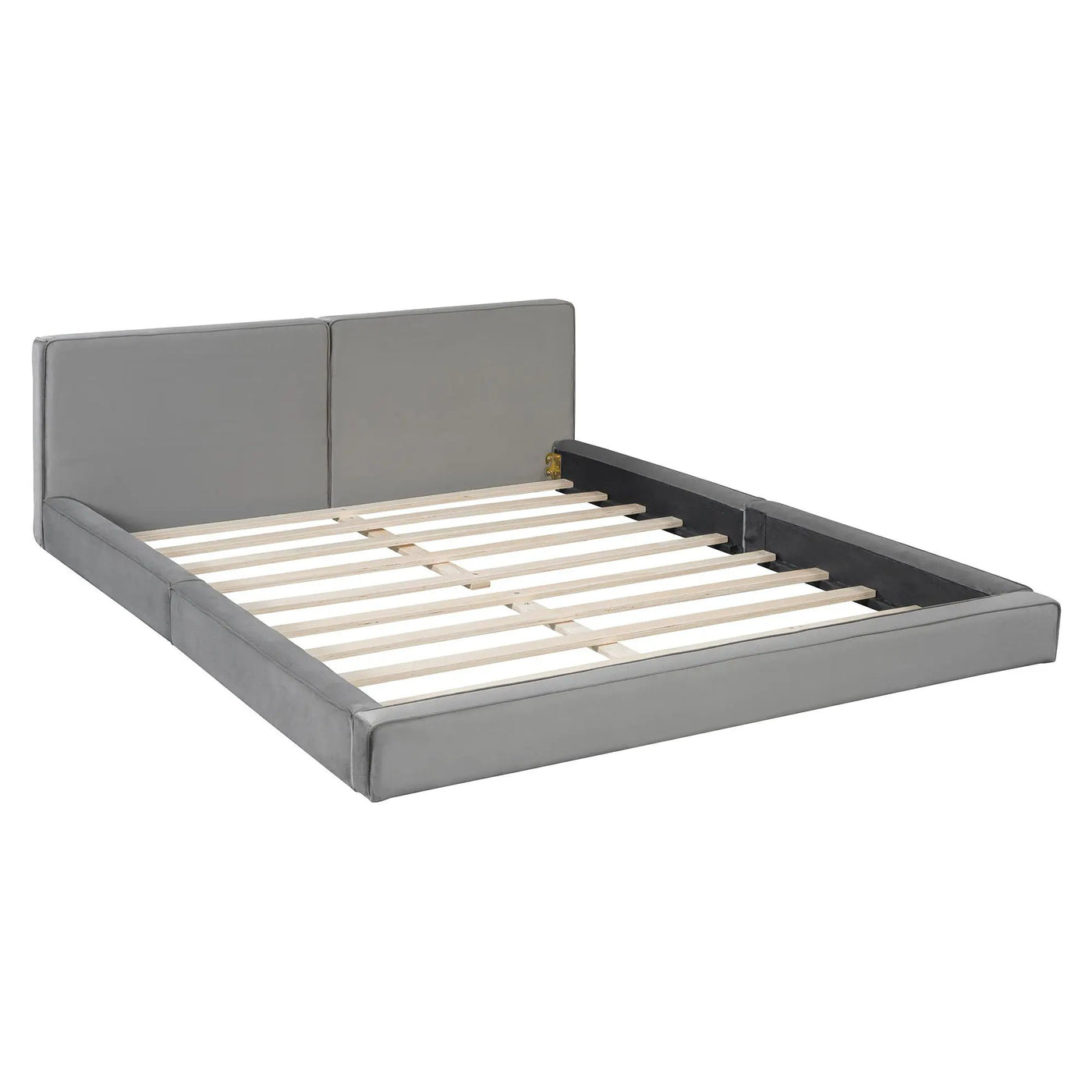 Upholstered Platform Bed, Grounded Bed With Solid Frame by Unique Piece Furniture