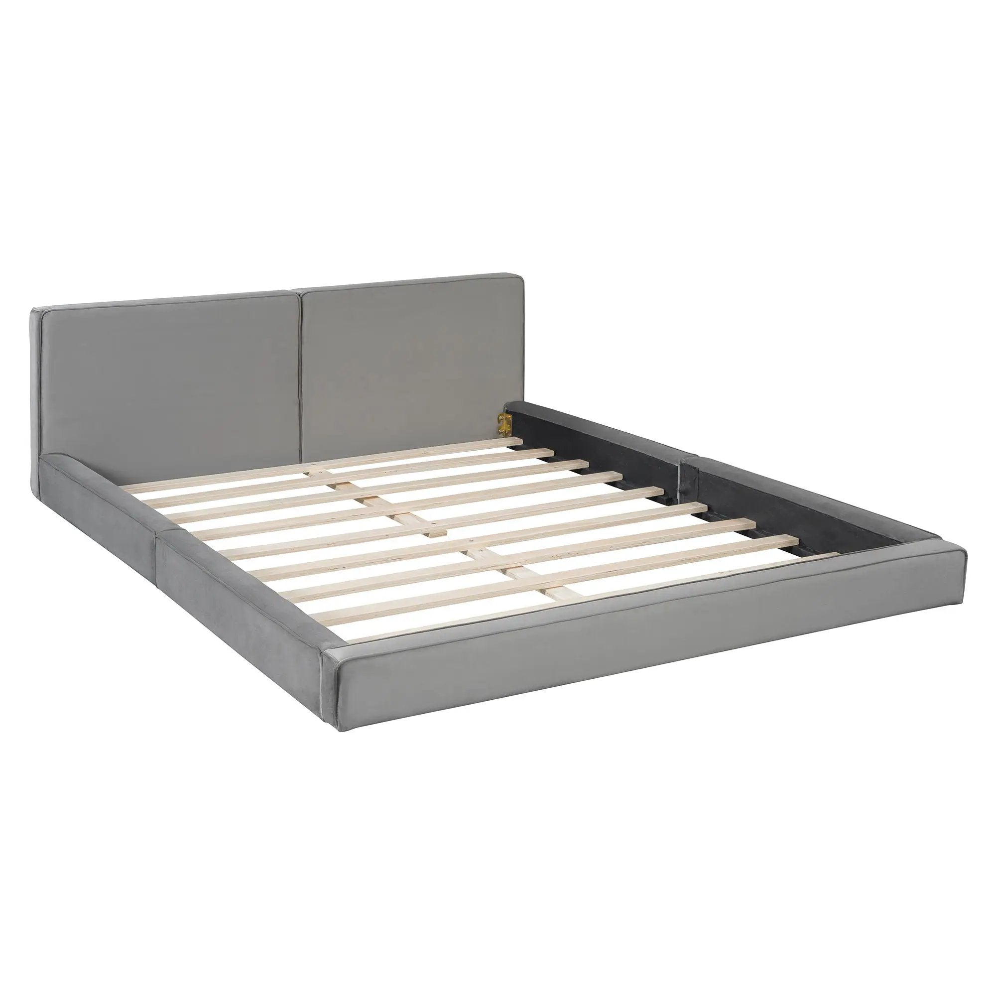 Upholstered Platform Bed, Grounded Bed With Solid Frame by Unique Piece Furniture