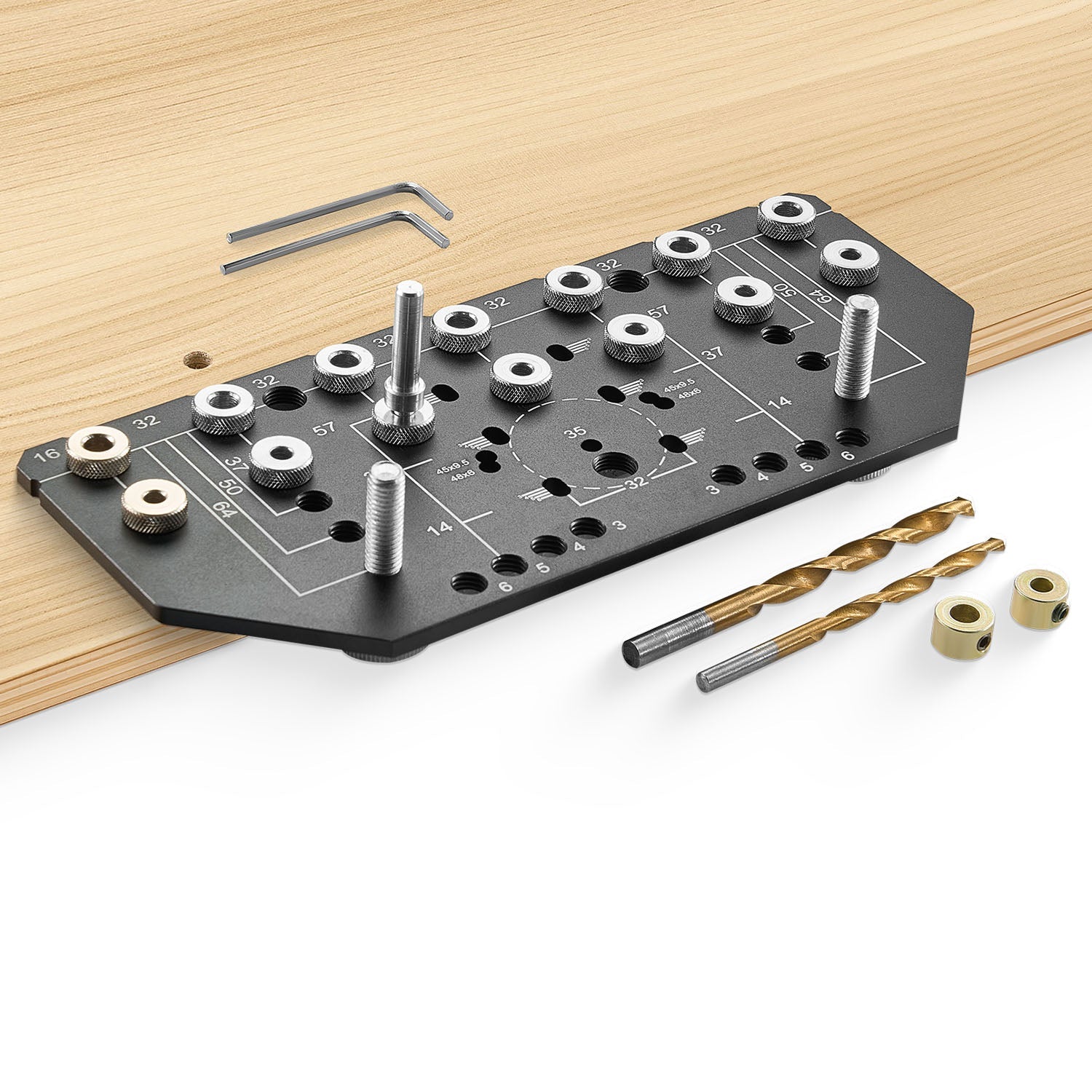 Shelf Pin Jig and Hinge Jig Two-in-One Aluminum Alloy Cabinet Hole Drilling Tool by HouseOfZazla
