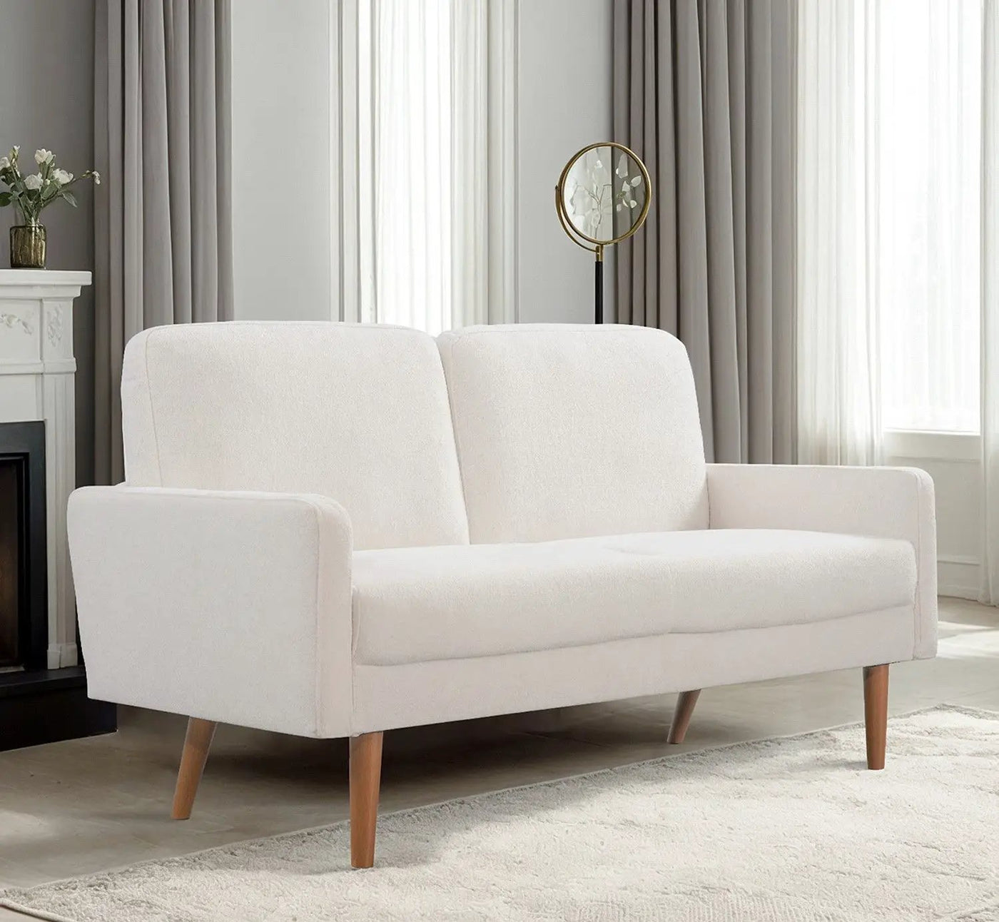 Loveseat Sofa, European Style With Sleek Design, Modern & Vintage Flair, Upholstered 2 Seater Couch by Unique Piece Furniture