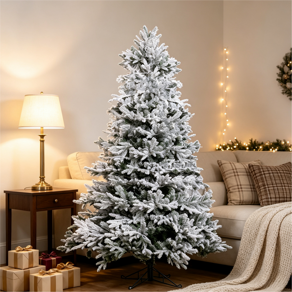 7 Ft Snow-Flocked PE/PVC Hybrid Christmas Tree by HouseOfZazla