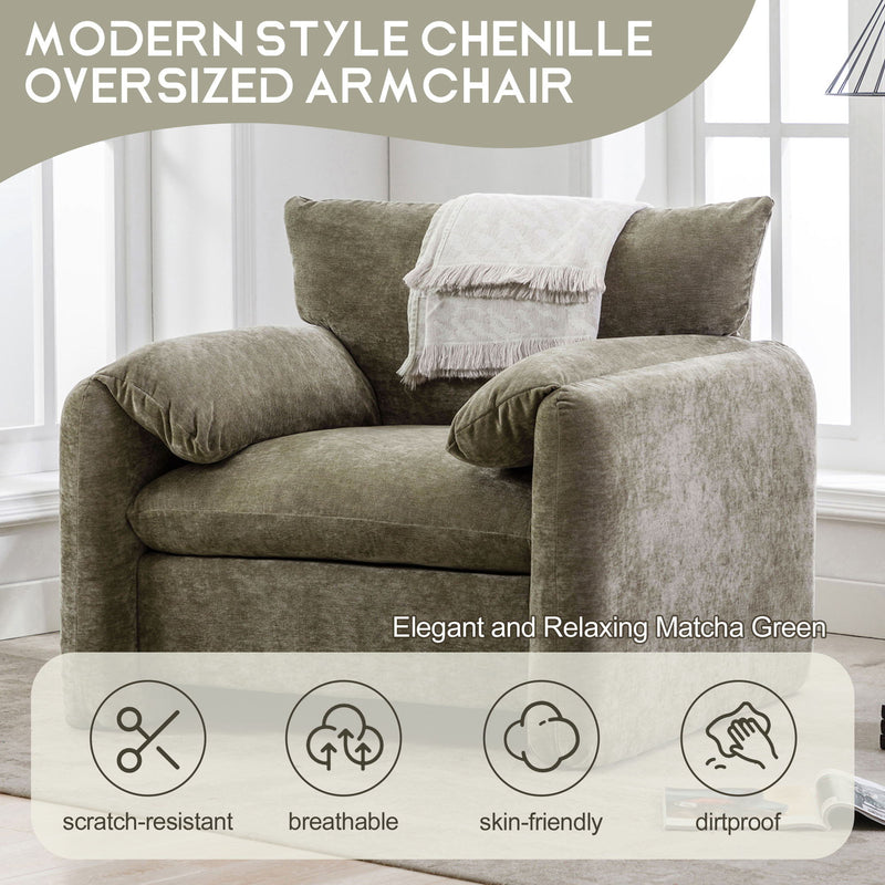 Oversized Accent Single Sofa Lounge Chair - Matcha Green by HouseOfZazla