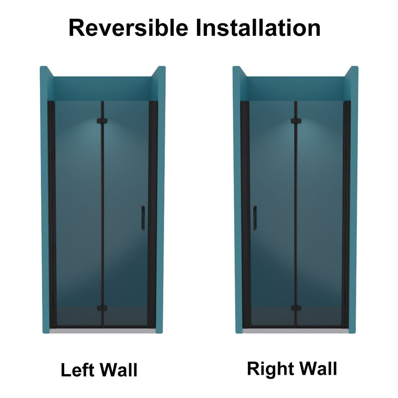 Bi-Fold Semi-Frameless Shower Doors In Matte With Clear Glass by HouseOfZazla