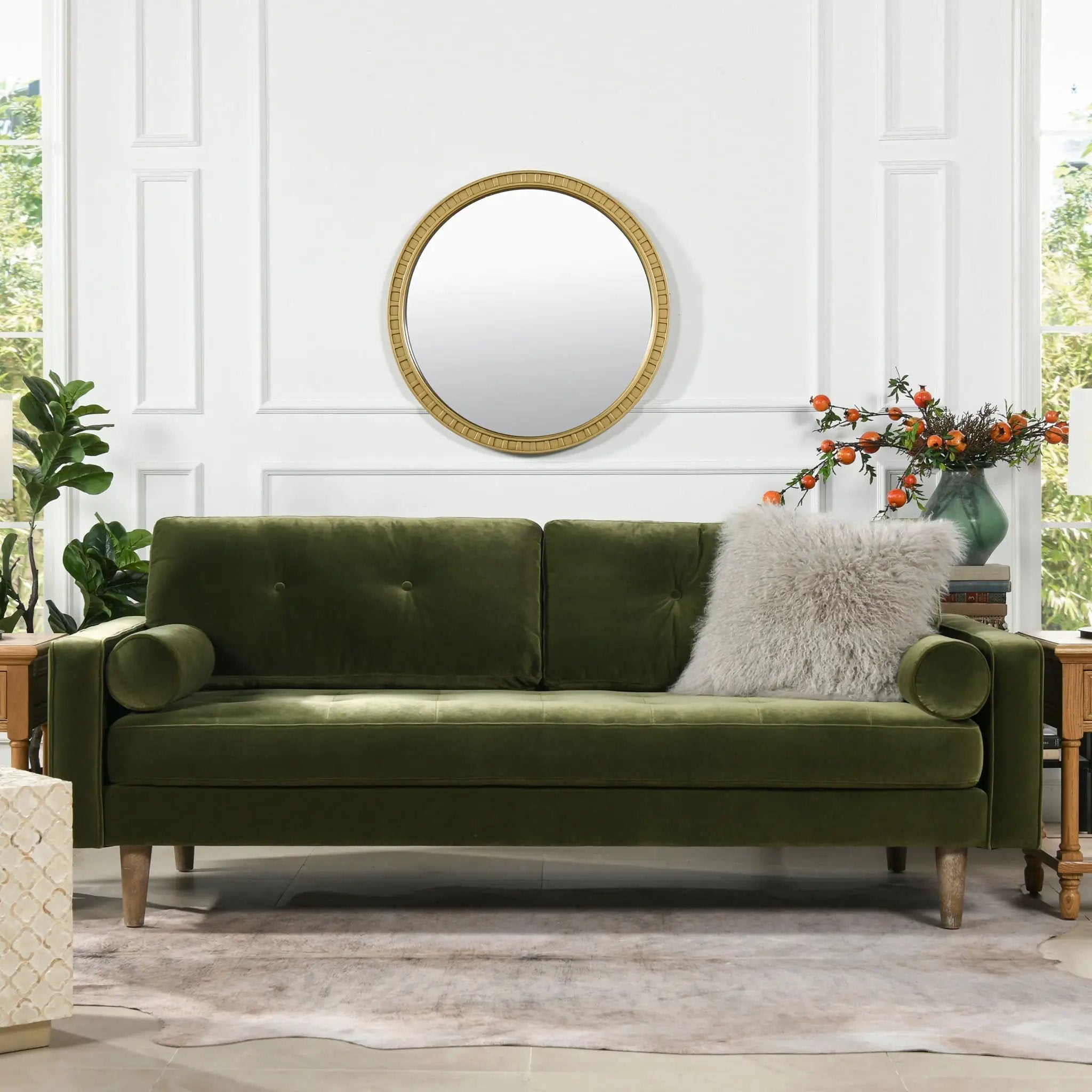 Nicholas - Mid-Century Modern Sofa - Olive Green by HouseOfZazla