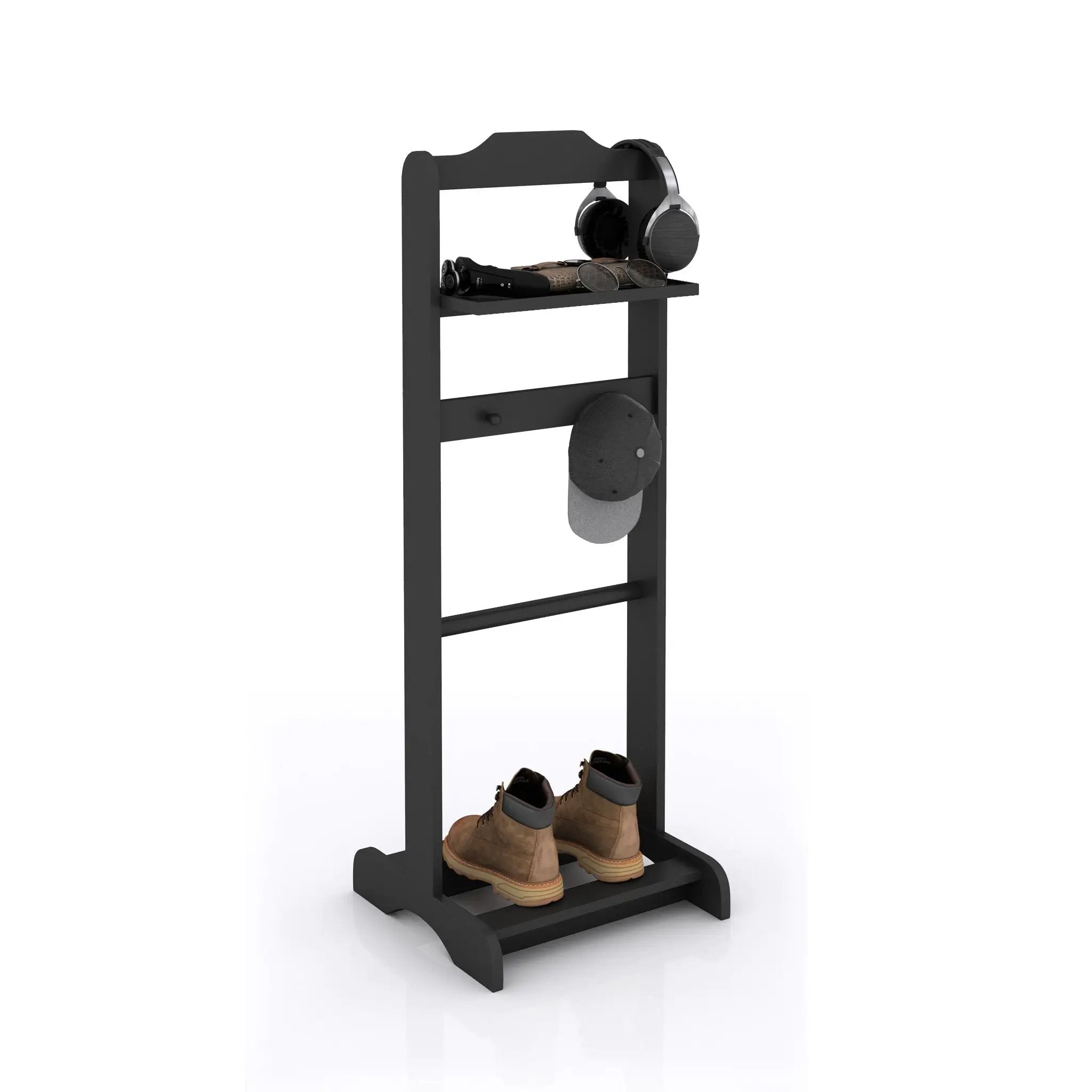 Accent Portable Garment Rack, Clothes Valet Stand With Storage Organizer by HouseOfZazla