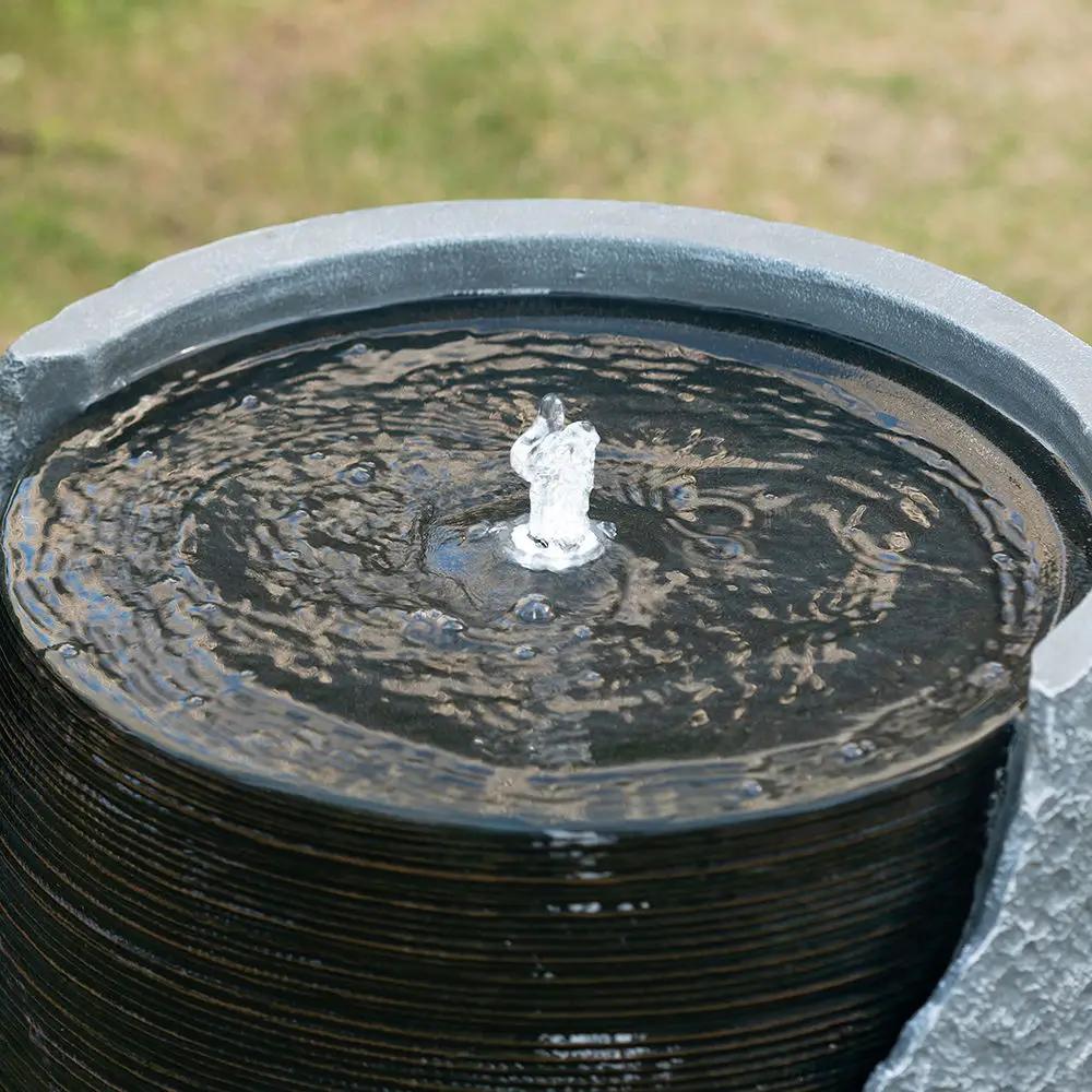 Indoor Outdoor Water Fountain, Unique Broken Urn Fountain Chic Dynamic Modern Design With Light For Garden by Unique Piece Furniture