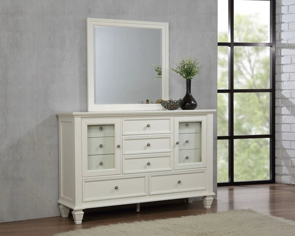 Sandy Beach 11-drawer Dresser with Mirror Cream White, photo 2 of 7