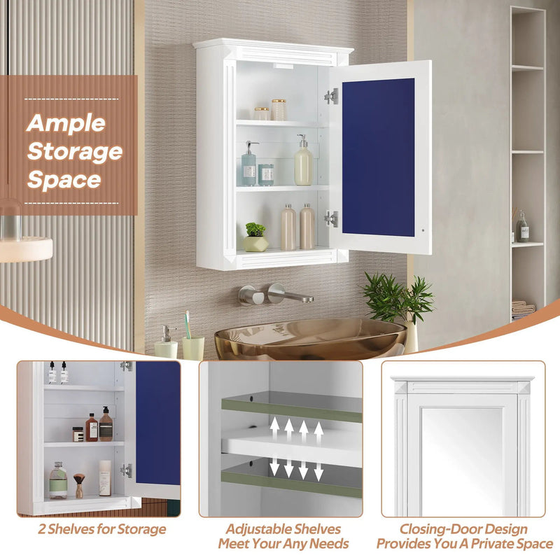 Wall Mounted Bathroom Storage Medicine Cabinet For Over Toilet With Mirror by HouseOfZazla