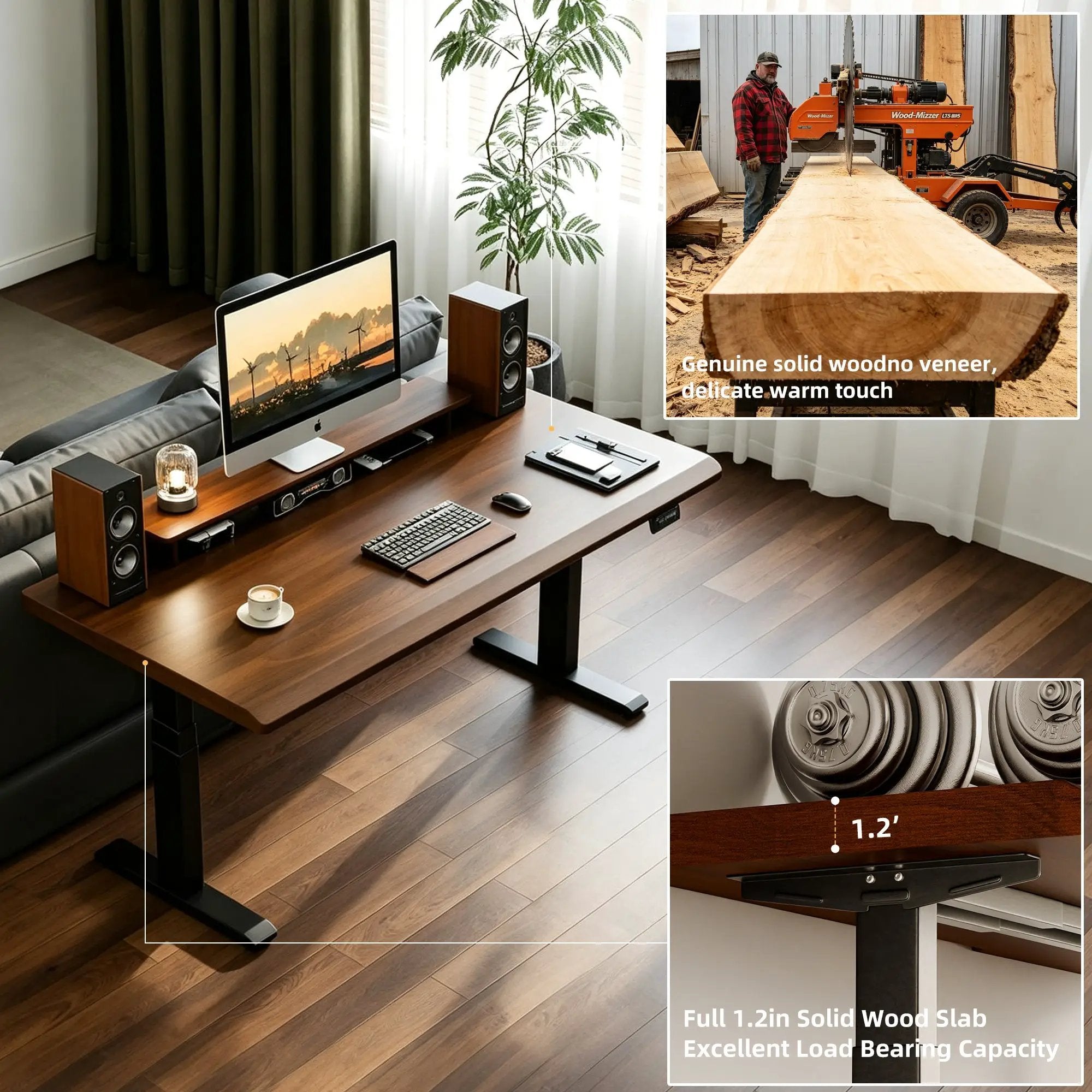 Solid Rubberwood Electric Standing Desk by HouseOfZazla