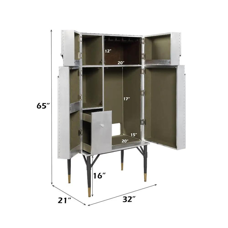Yoela - Wine Cabinet - Leather & Aluminum by Unique Piece Furniture