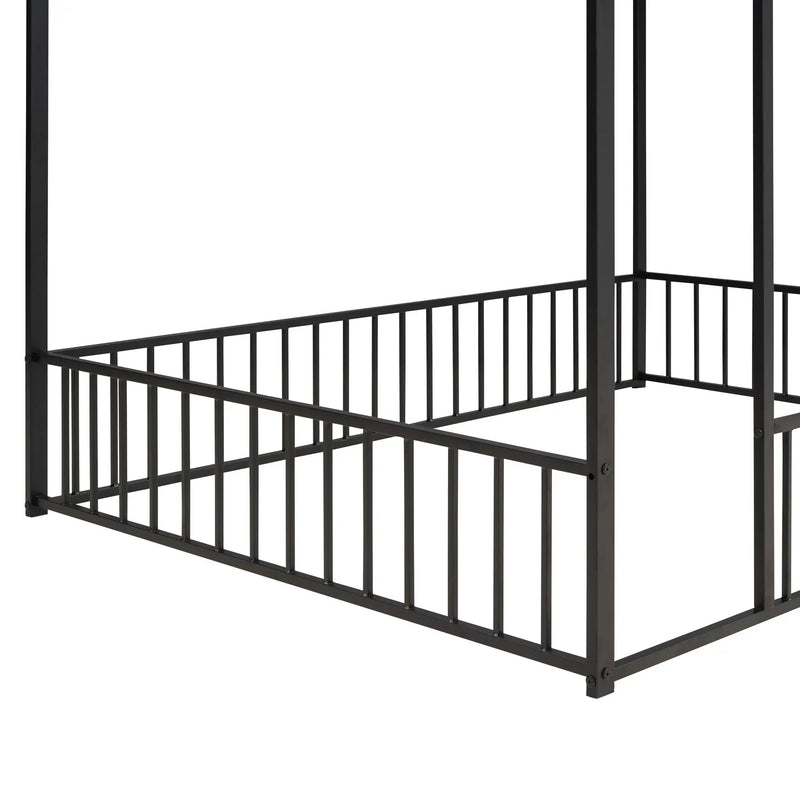 Metal Bed House Bed Frame With Fence by HouseOfZazla