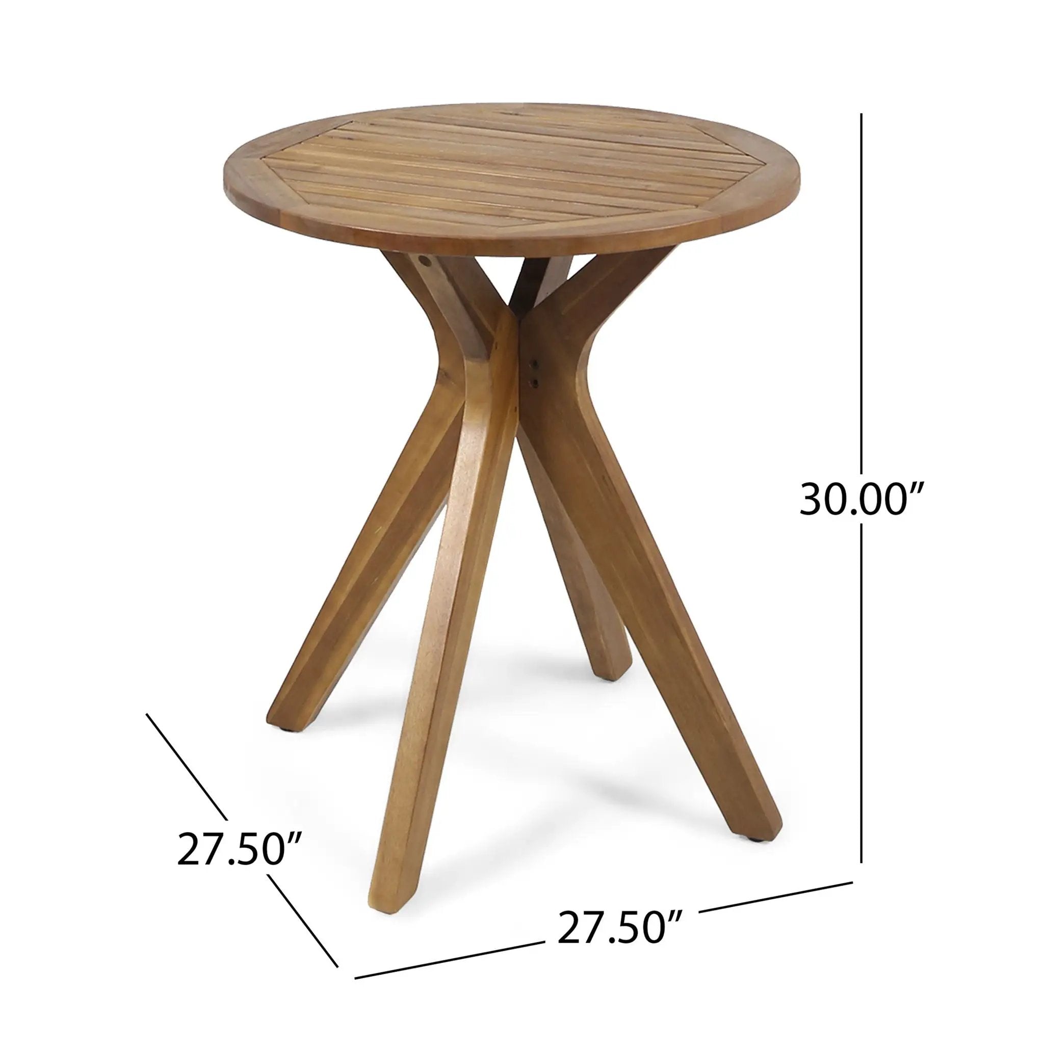 Stamford Outdoor Bistro Table Acacia Wood X-Base Teak by HouseOfZazla