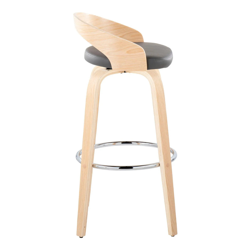 Grotto - Contemporary Fixed-Height Barstool With Swivel With Round Footrest (Set of 2) by Unique Piece Furniture