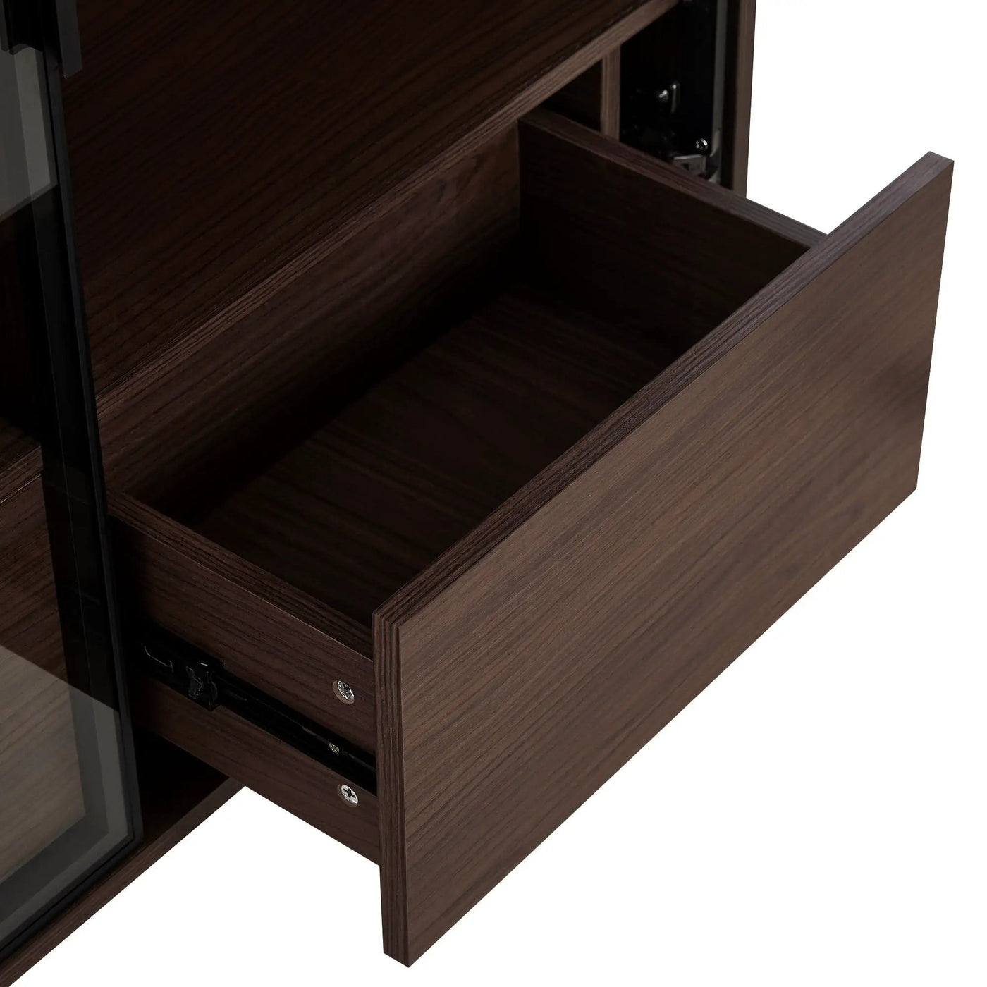 Modern Minimalist Style LED Curio Cabinet With Tempered Glass Door, Metal Legs by HouseOfZazla
