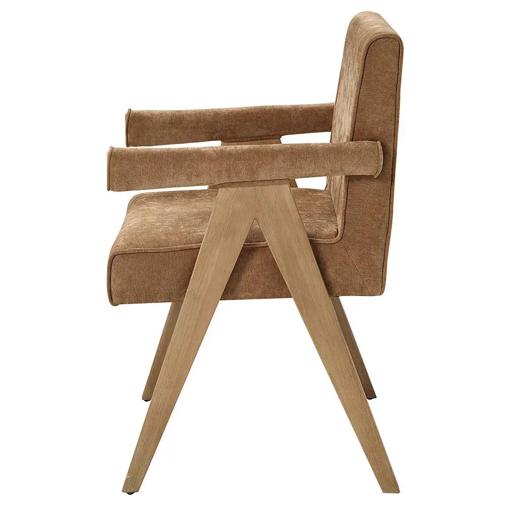 Zoey - Arm Chair (Set of 2) - Chocolate Chenille & Oak by Unique Piece Furniture