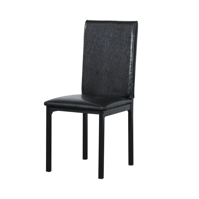 Furniture 5 Piece Metal Dinette Set with Faux Marble Top - Black by HouseOfZazla
