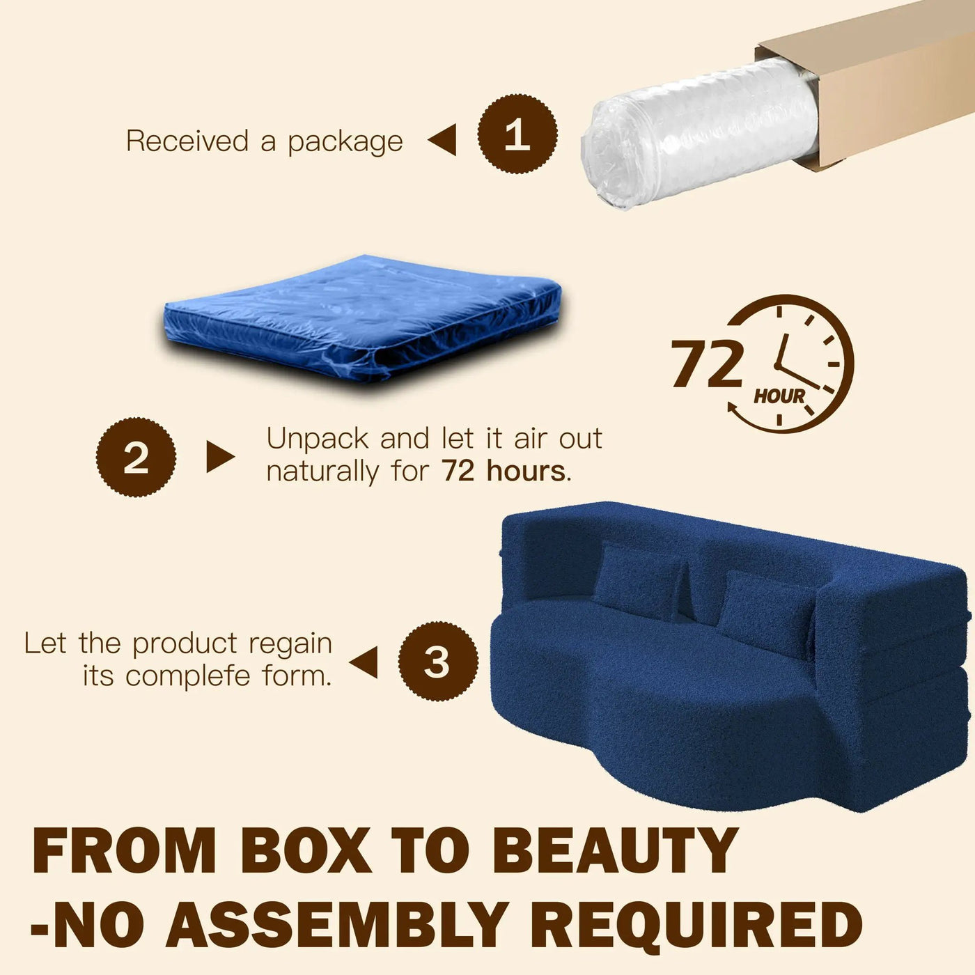 Modern Floor Sleeper Sofa Bed With 2 Pillows, Convertible Twin Size Folding Mattress For Living Room by HouseOfZazla