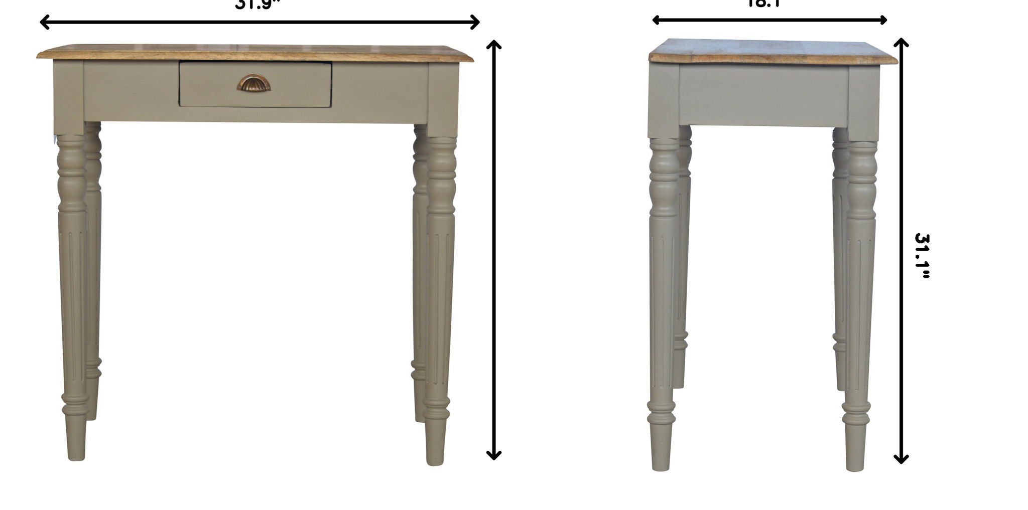 Hand Painted Writing Desk - Gray by HouseOfZazla