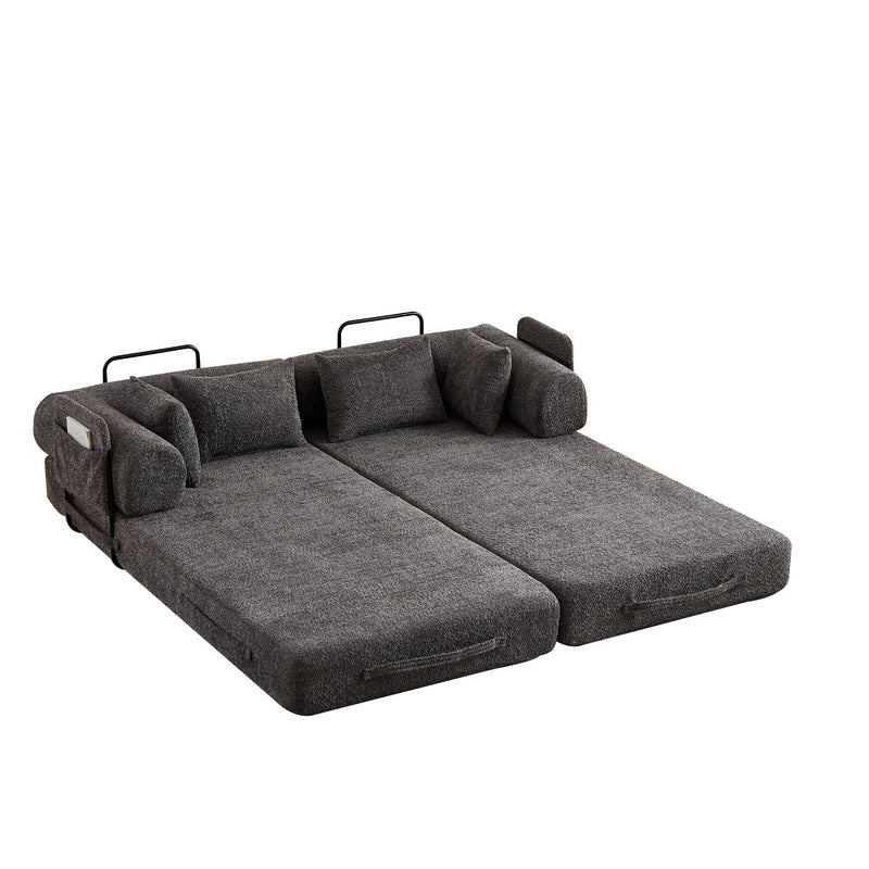 Convertible Sleeper Sofa Bed With Cylindrical Pillow by HouseOfZazla