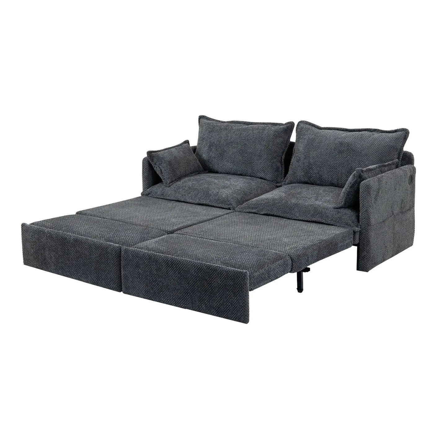 Pull Out Sofa Bed, Convertible Sleeper Sofa Couch, Side Storage, And USB / C - Type Charging Ports Chair by HouseOfZazla