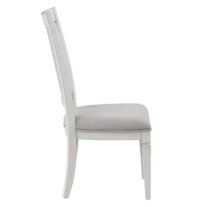 Katia - Side Chair (Set of 2) - Light Gray Linen & Weathered White by Unique Piece Furniture