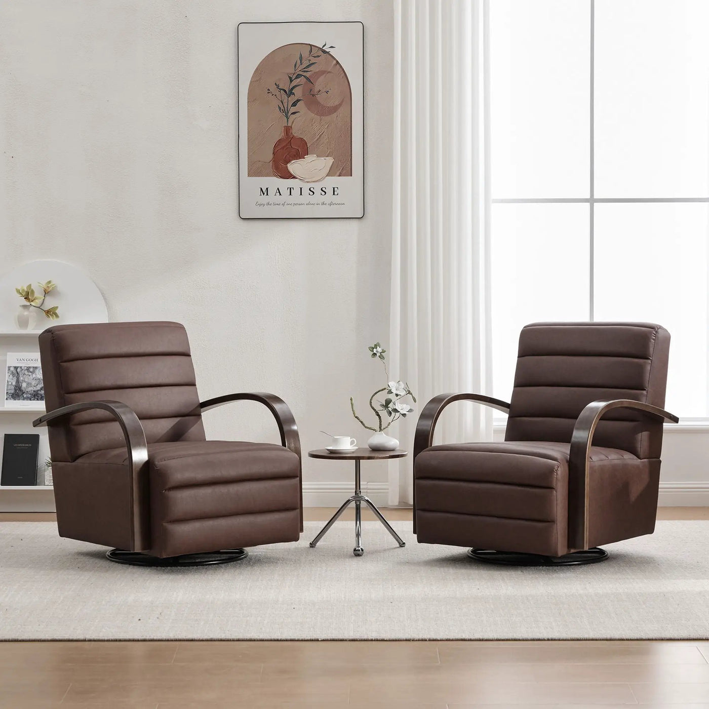 360° Swivel Accent Chair With Armrests, Comfy Lounge by Unique Piece Furniture