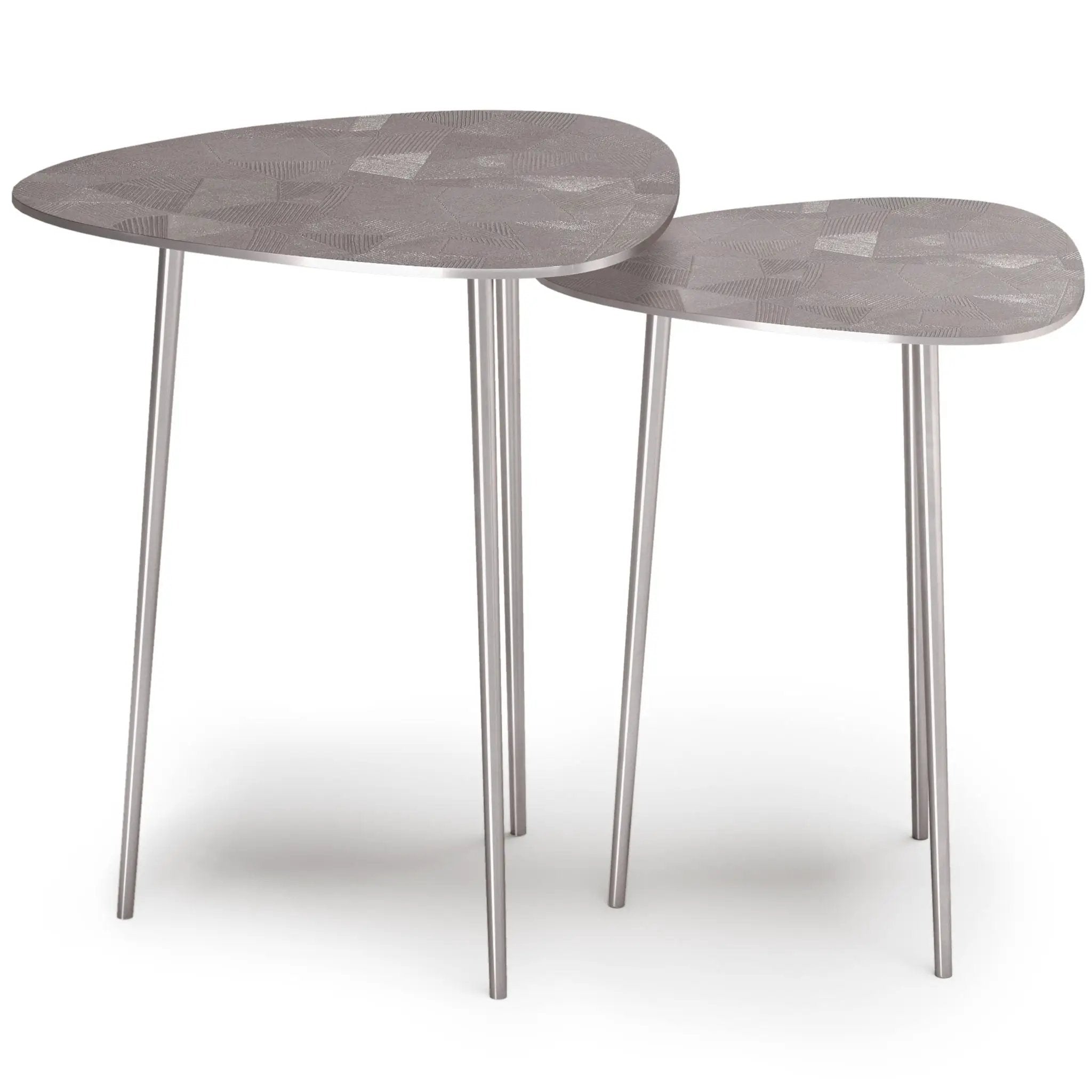 Shelton - 2 Piece Metal Nesting Table - Nickel by Unique Piece Furniture