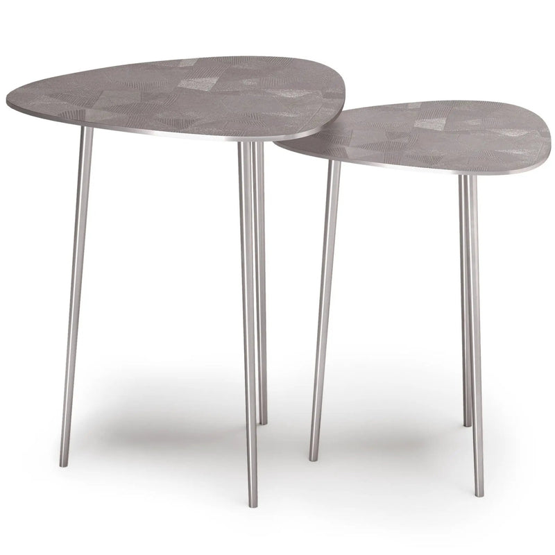 Shelton - 2 Piece Metal Nesting Table - Nickel by Unique Piece Furniture