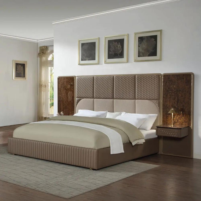 Marcelino - Nightstand With Wall Pier (EK) - Cherry Oak by Unique Piece Furniture