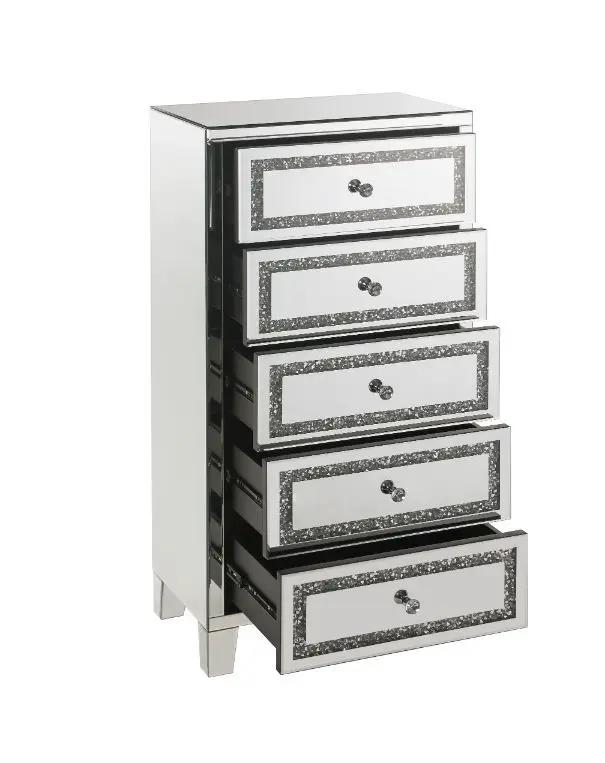 Noralie - Cabinet - Mirrored, Faux Diamonds by Unique Piece Furniture