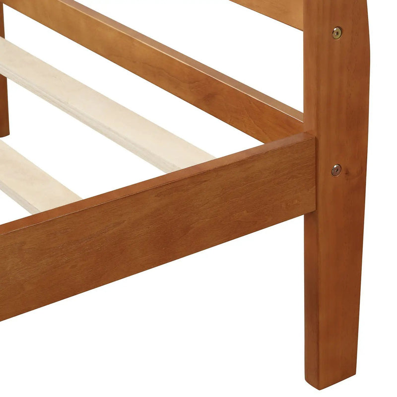 Platform Bed Frame Mattress Foundation Sleigh Bed With Headboard / Footboard / Wood Slat Suppor by HouseOfZazla