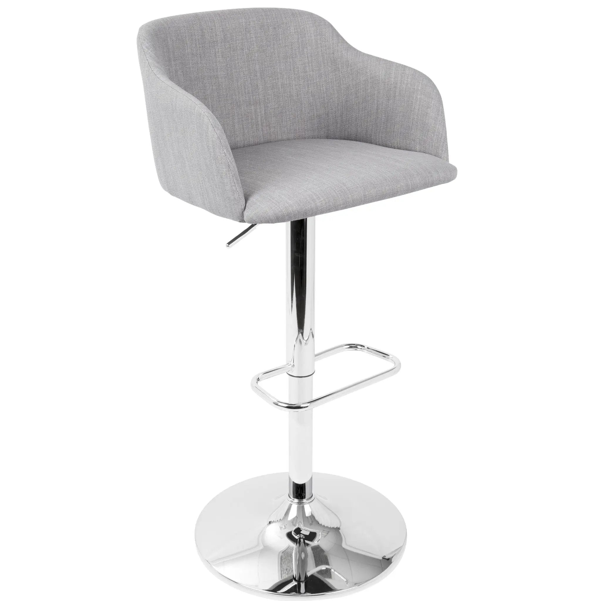 Daniella - Contemporary Adjustable Barstool With Swivel - Light Gray by Unique Piece Furniture