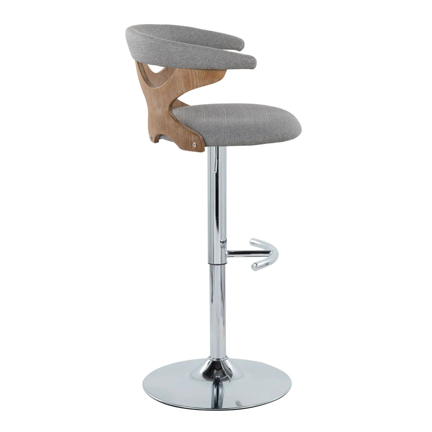 Gardenia - Contemporary Adjustable Barstool With Swivel / Rounded T Footrest (Set of 2) by HouseOfZazla