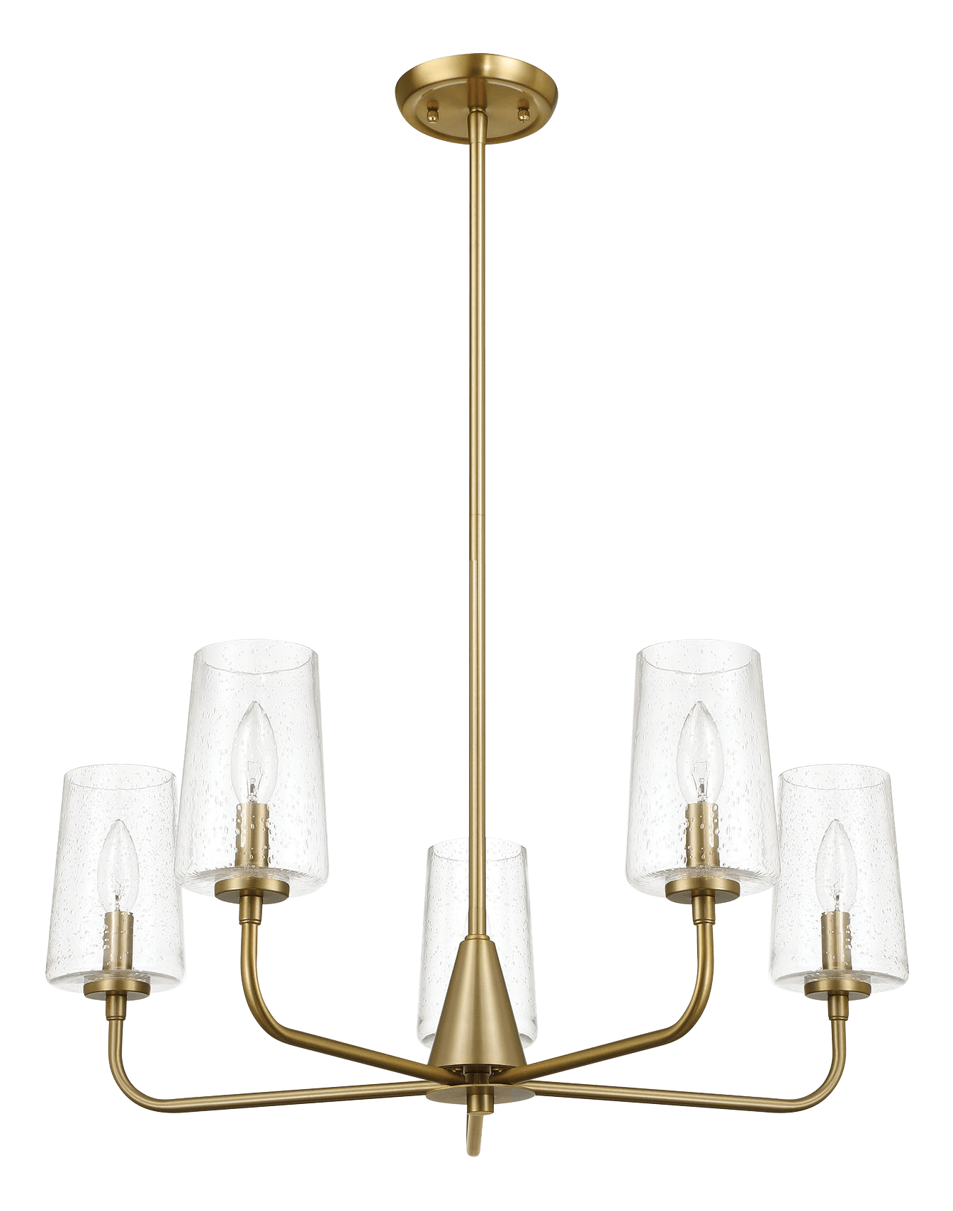 Dazzle Five Lights Chandelier With Clear Seeded Glass - Satin Brass by HouseOfZazla