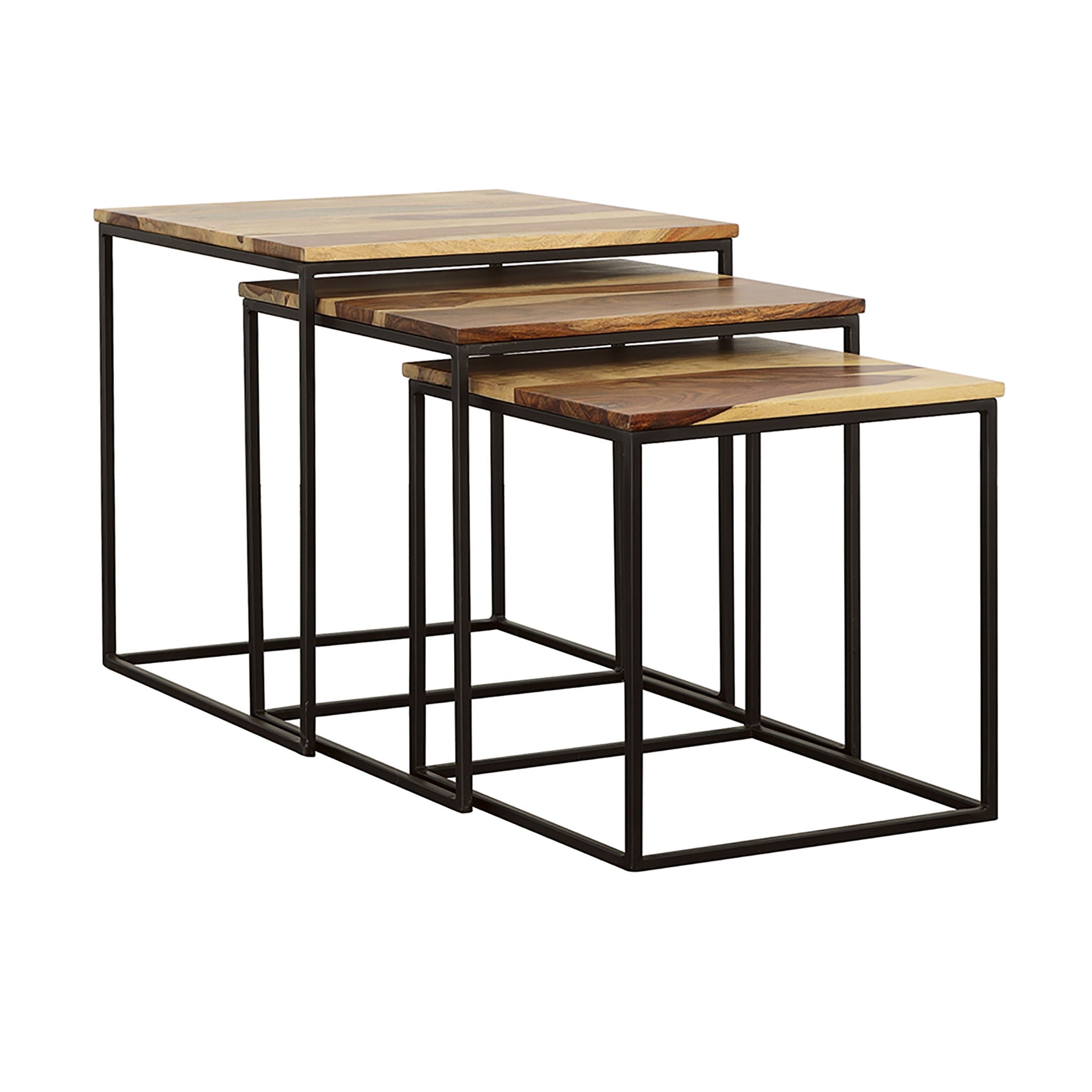 3 Piece Nesting Design Table Set - Brown by HouseOfZazla