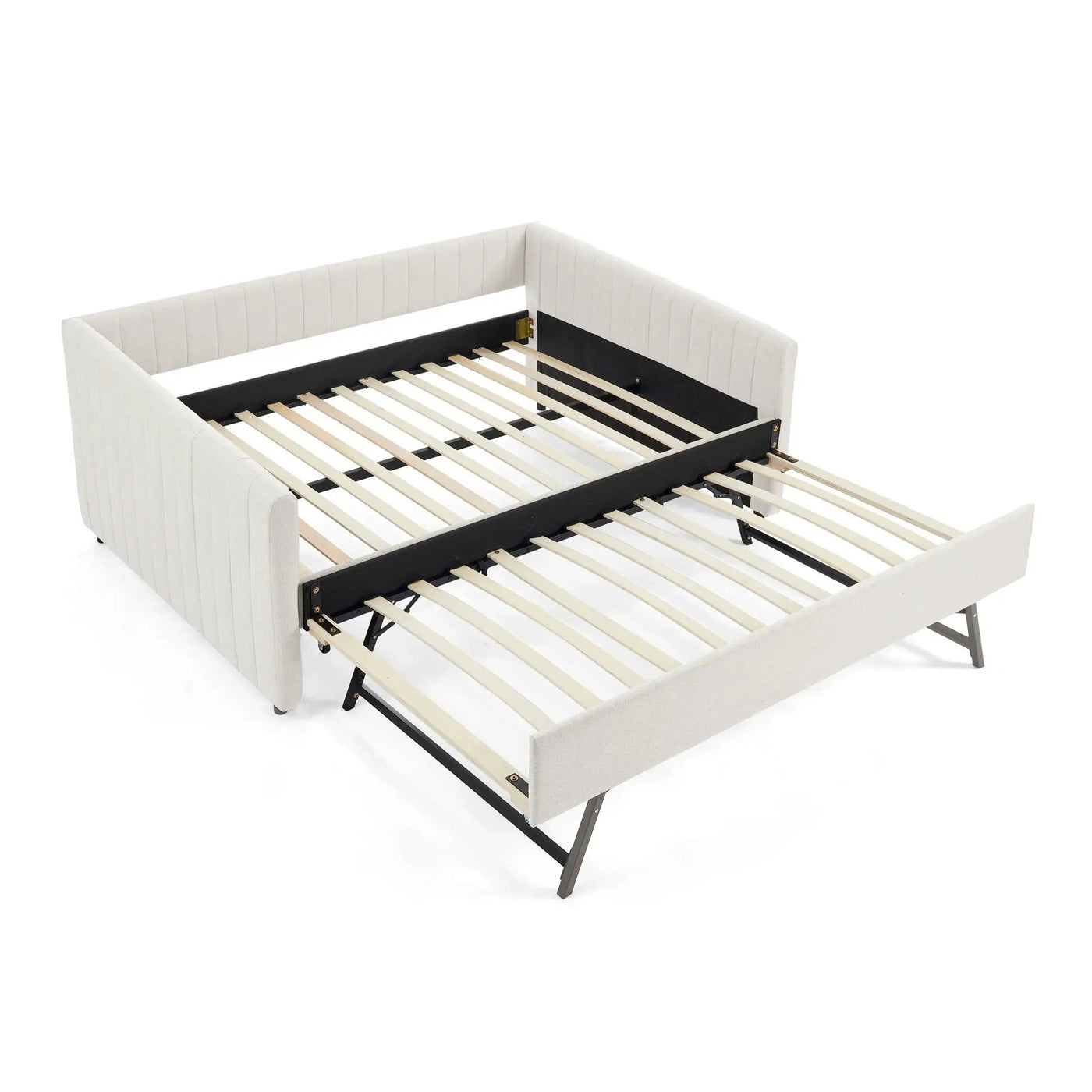 Upholstered Daybed With Trundle With Vertical Stripes by Unique Piece Furniture